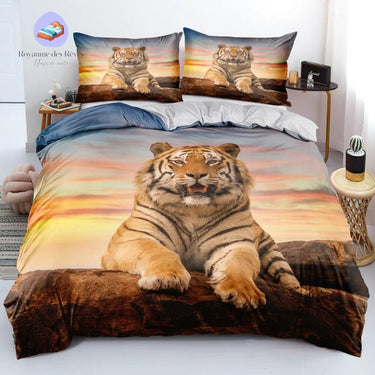 Housse de Couette Tigre Couché de Soleil